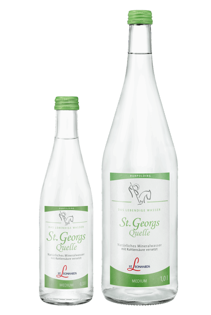 St. Georgsquelle medium in 0,33 und 1,0 Liter