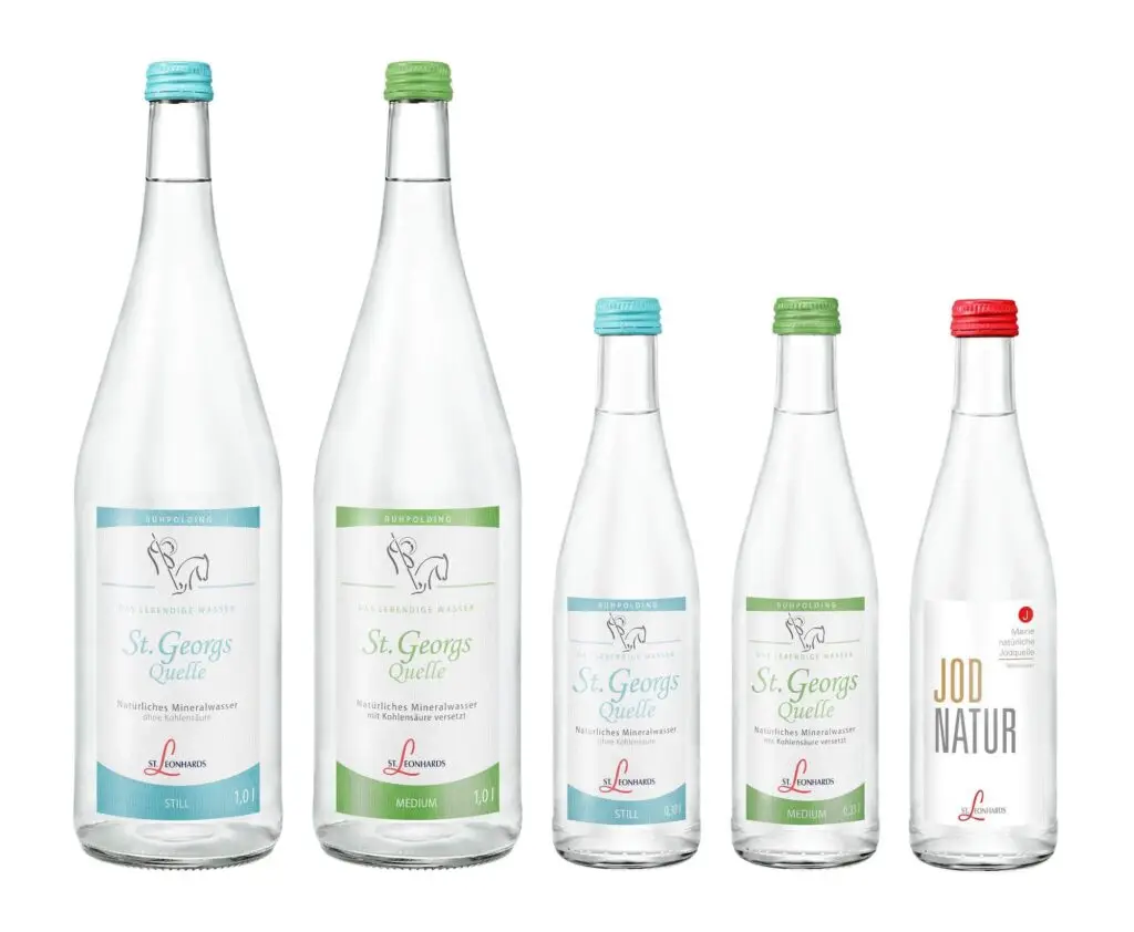 Alle Produkte der Georgsquelle nebeneinander